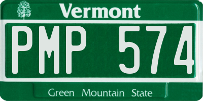VT license plate PMP574