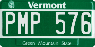 VT license plate PMP576