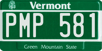VT license plate PMP581