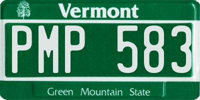 VT license plate PMP583