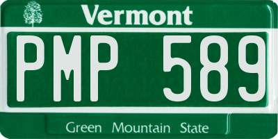 VT license plate PMP589