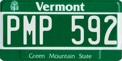 VT license plate PMP592