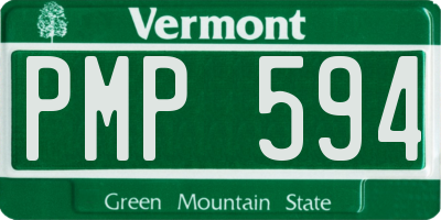 VT license plate PMP594