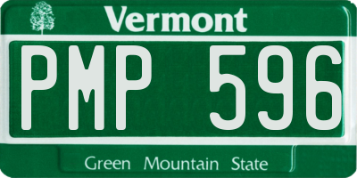 VT license plate PMP596