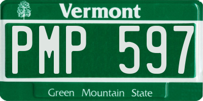 VT license plate PMP597