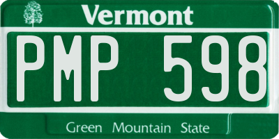 VT license plate PMP598