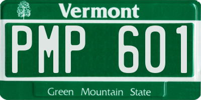 VT license plate PMP601