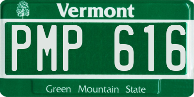 VT license plate PMP616