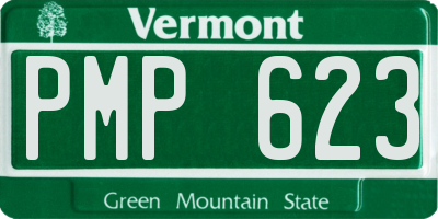 VT license plate PMP623