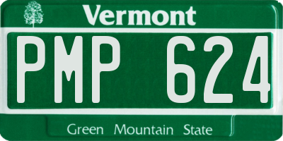 VT license plate PMP624