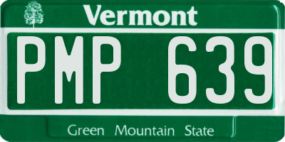 VT license plate PMP639