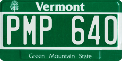 VT license plate PMP640