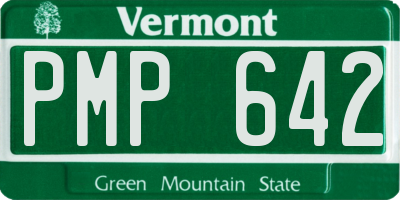 VT license plate PMP642