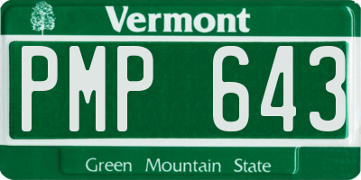 VT license plate PMP643