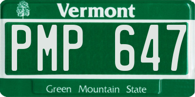 VT license plate PMP647