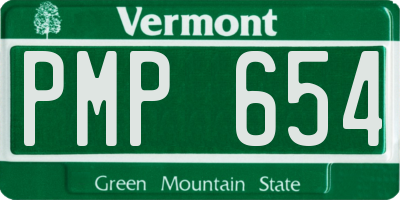 VT license plate PMP654