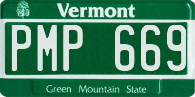 VT license plate PMP669