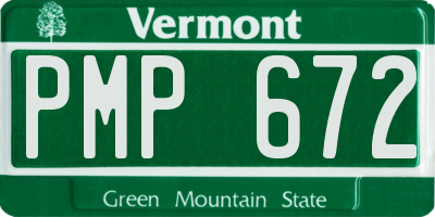 VT license plate PMP672