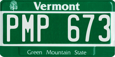 VT license plate PMP673