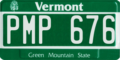 VT license plate PMP676