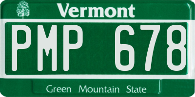 VT license plate PMP678