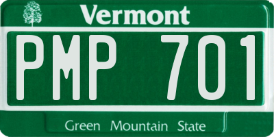 VT license plate PMP701