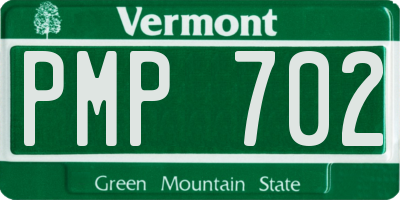 VT license plate PMP702