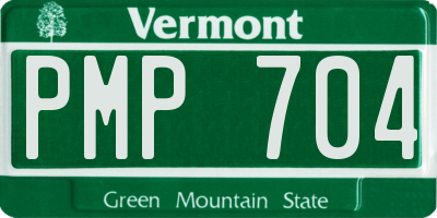 VT license plate PMP704