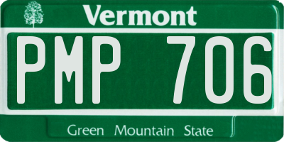 VT license plate PMP706