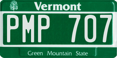 VT license plate PMP707