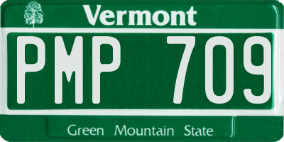 VT license plate PMP709