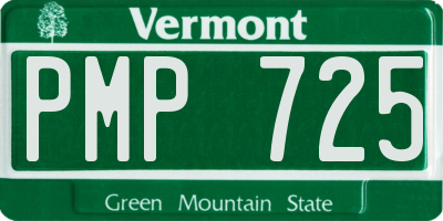 VT license plate PMP725