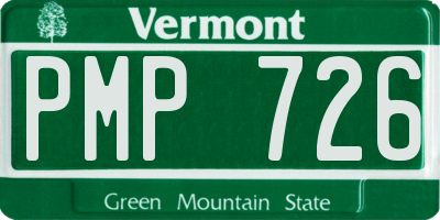 VT license plate PMP726