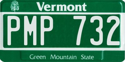 VT license plate PMP732