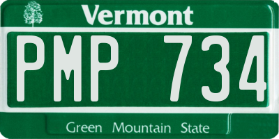 VT license plate PMP734