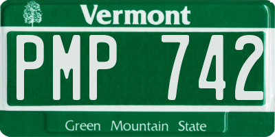 VT license plate PMP742