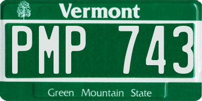 VT license plate PMP743