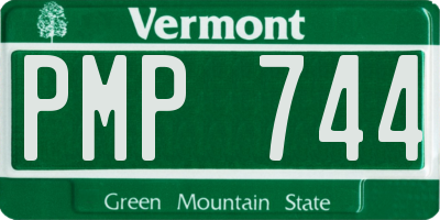 VT license plate PMP744