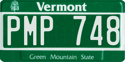 VT license plate PMP748