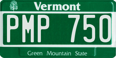 VT license plate PMP750