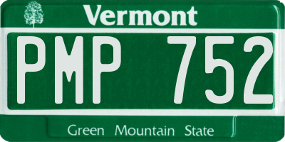 VT license plate PMP752