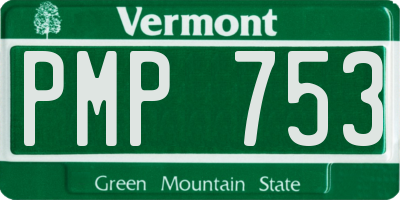 VT license plate PMP753