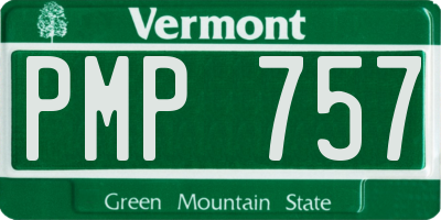VT license plate PMP757