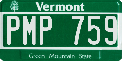VT license plate PMP759