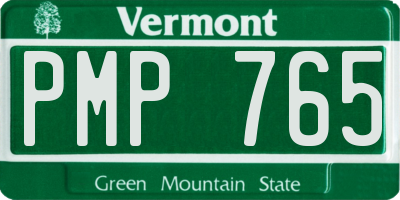 VT license plate PMP765