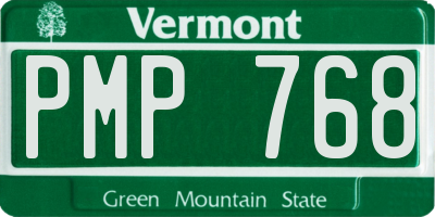 VT license plate PMP768