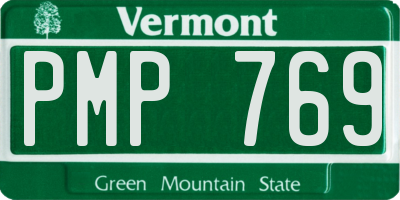 VT license plate PMP769