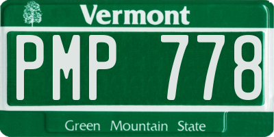 VT license plate PMP778