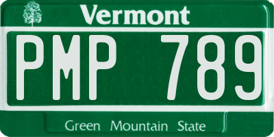 VT license plate PMP789