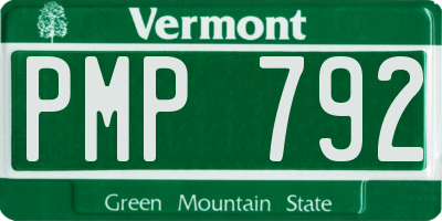 VT license plate PMP792
